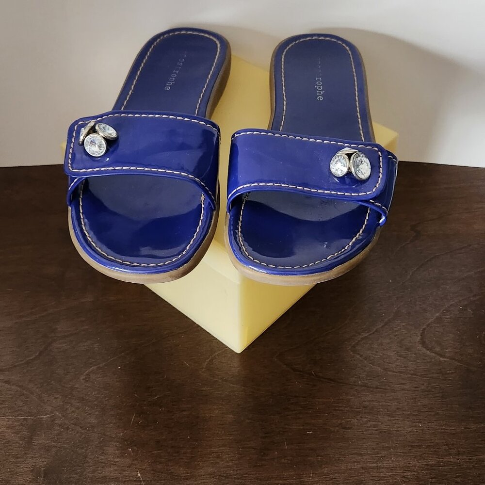 Beautiful blue embellised flat sandal size 9